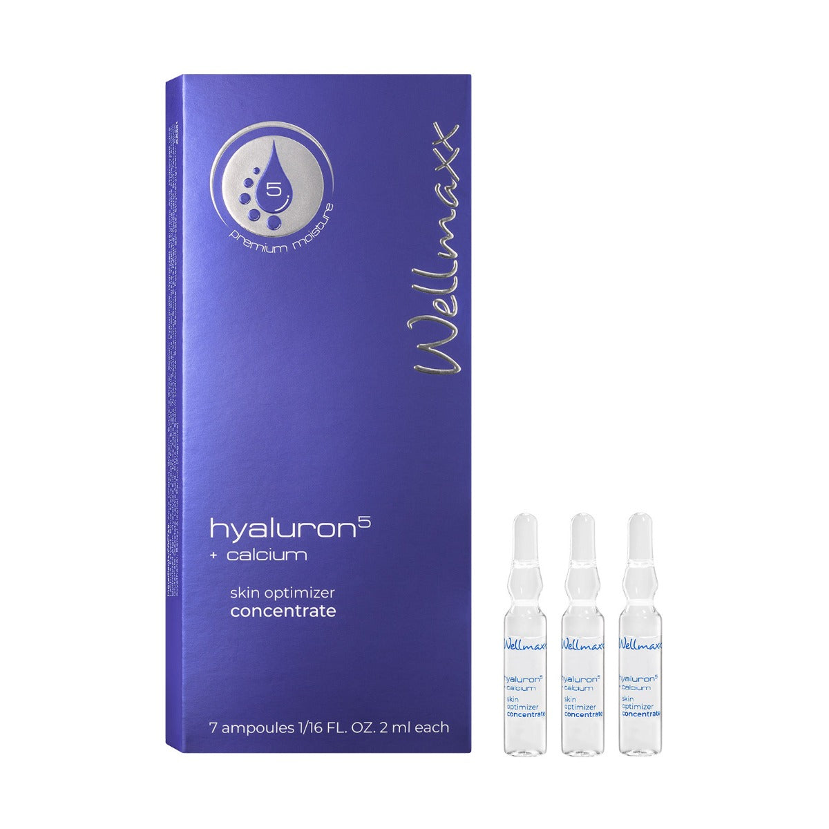 Wellmaxx Hyaluron⁵ + Calcium Skin Optimizer Concentrate (7x2ml each) 五重玻尿酸特效保濕修復屏障安瓶 (每盒7支 每支2ml)