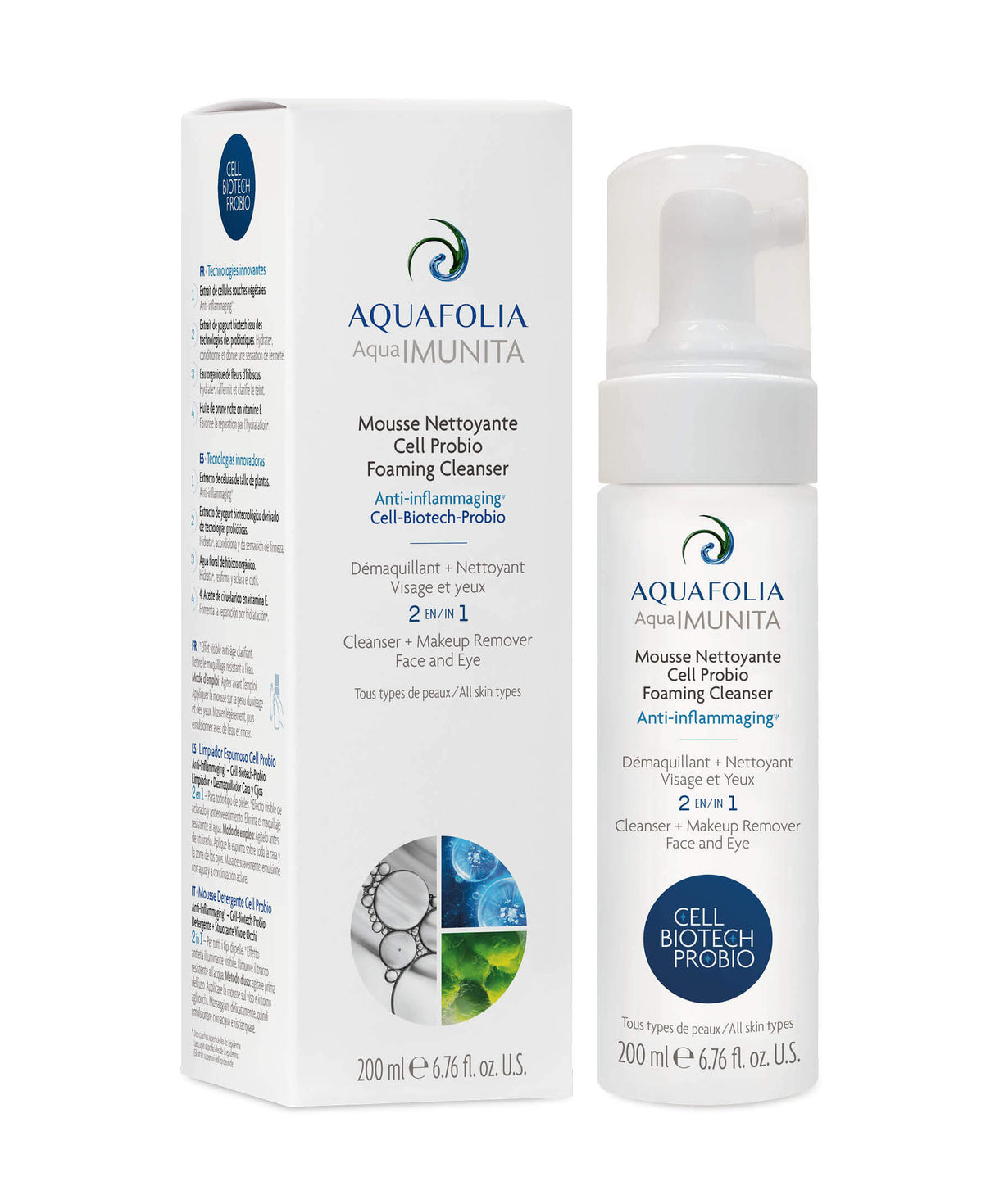 預訂2個月 Aquafolia AquaIMUNITA Cell Probio Foaming Cleanser 卸妝潔面抗老3合1泡泡 50ml / 200ml