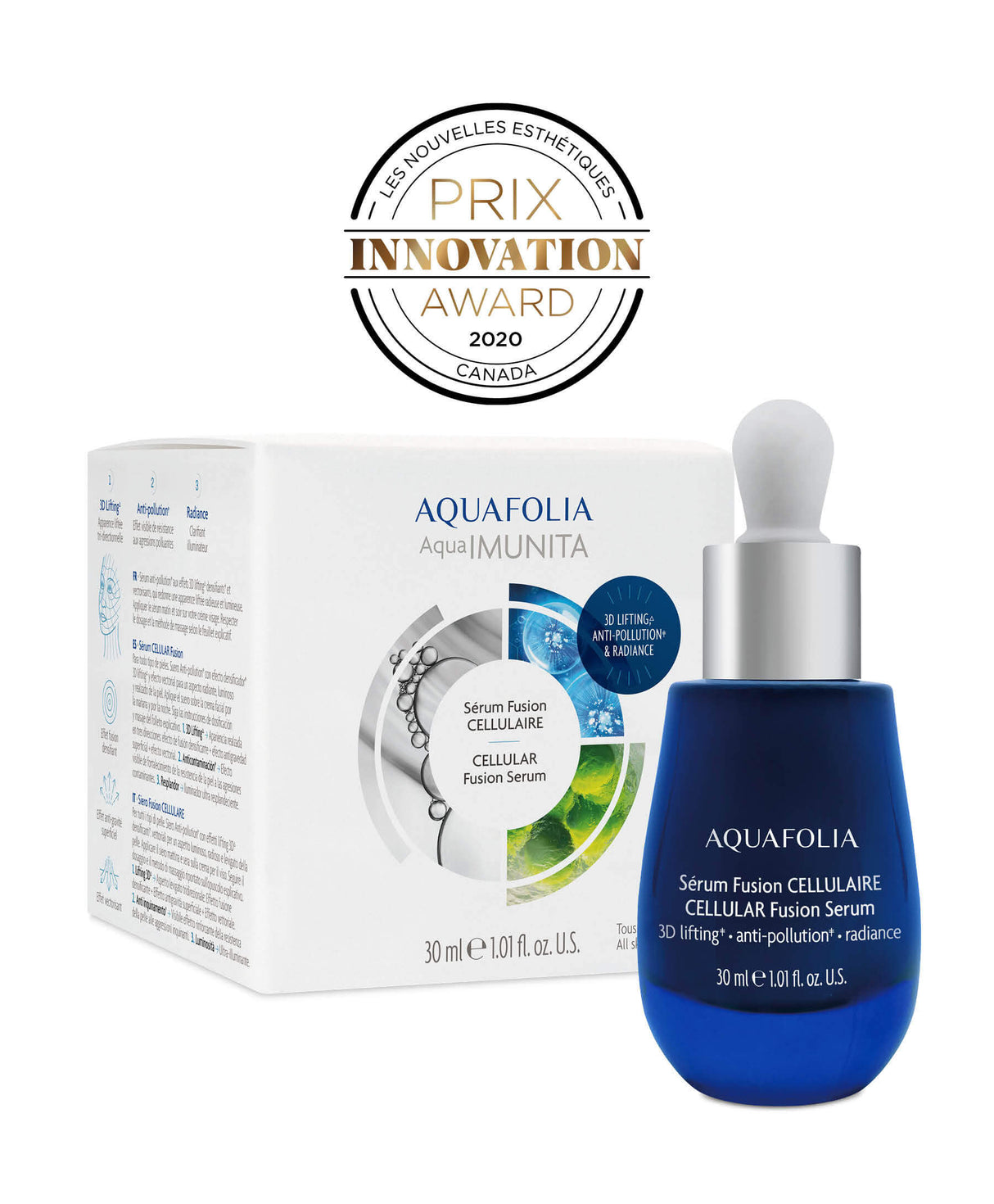 Aquafolia 保鮮紙精華,質地清爽,能鎖住所有護膚品養分,並為肌膚增添「玻璃肌」光澤感。