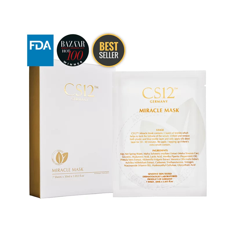 CS12 皇牌抗敏奇蹟面膜,含薄荷油可即時降溫及舒緩泛紅。Hakme 三文治急救法的第三步,適合玫瑰痤瘡肌膚。