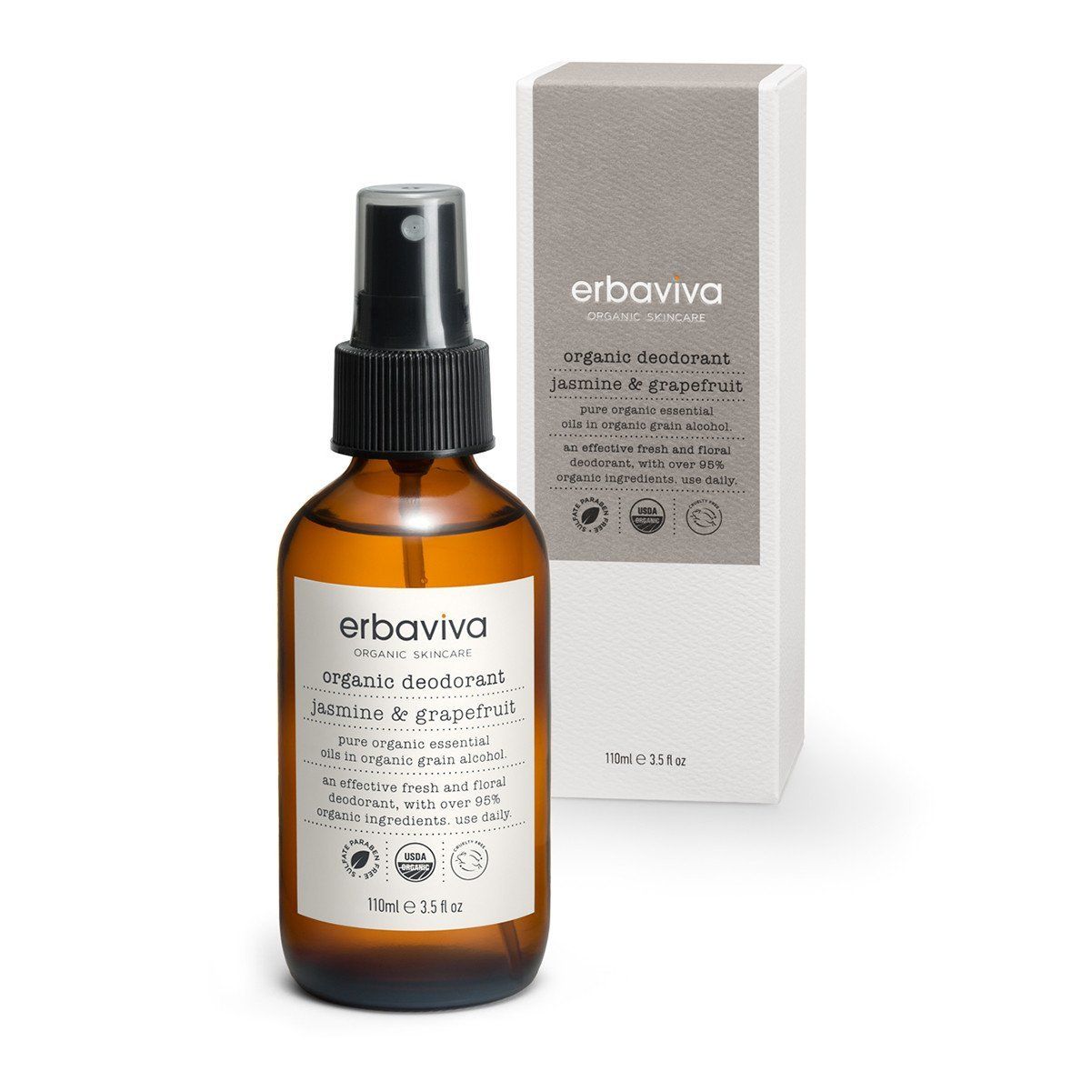 erbaviva jasmine & grapefruit organic deodorant 有機茉莉西柚香體噴霧 110ml