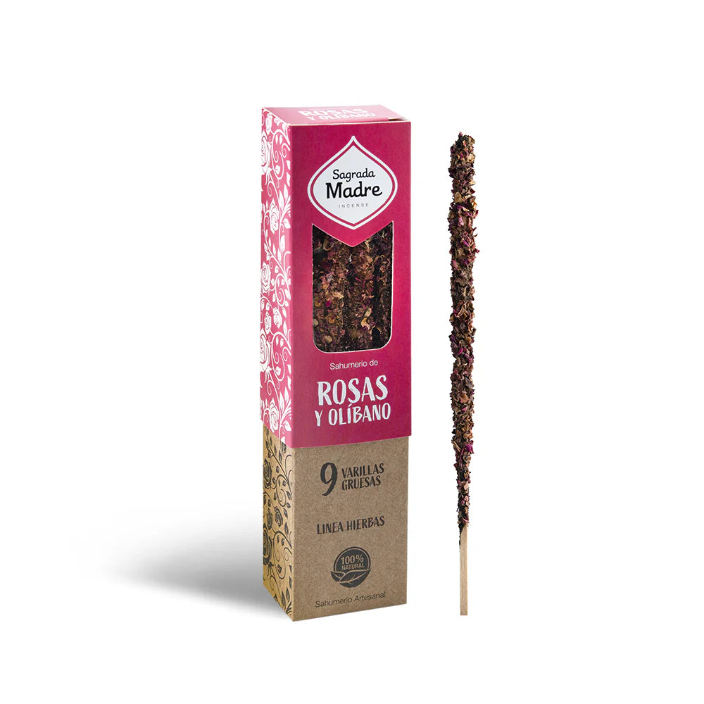 Sagrada Madre Incense Rose & Olibanum (box x 9 sticks) 天然玫瑰花&乳香線香 (每盒9支)