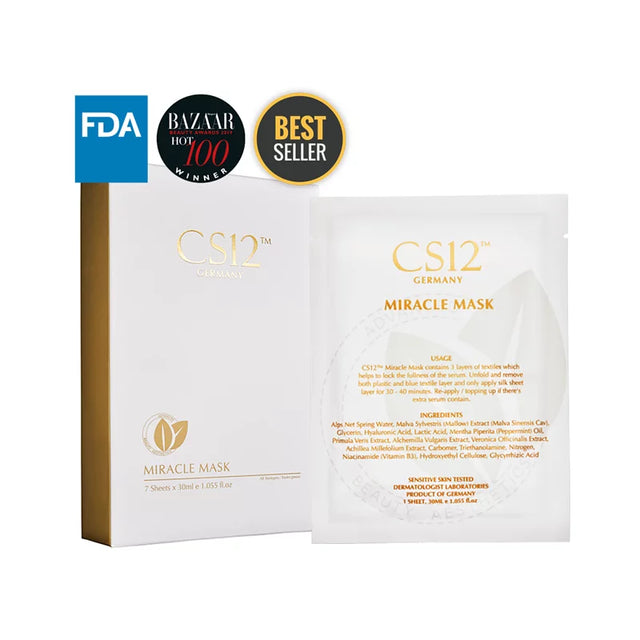 CS12 皇牌抗敏奇蹟面膜，含薄荷油可即時降溫及舒緩泛紅。Hakme 三文治急救法的第三步，適合玫瑰痤瘡肌膚。